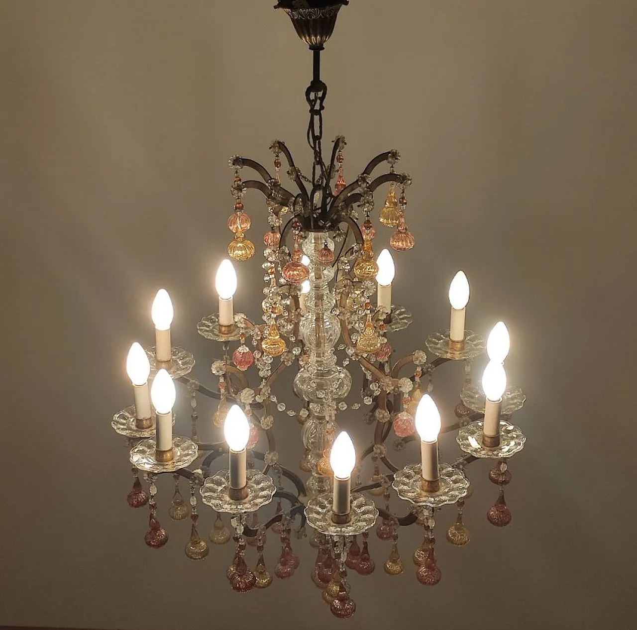 Lampadario 12 luci nello stile di Banci Firenze, '900 3