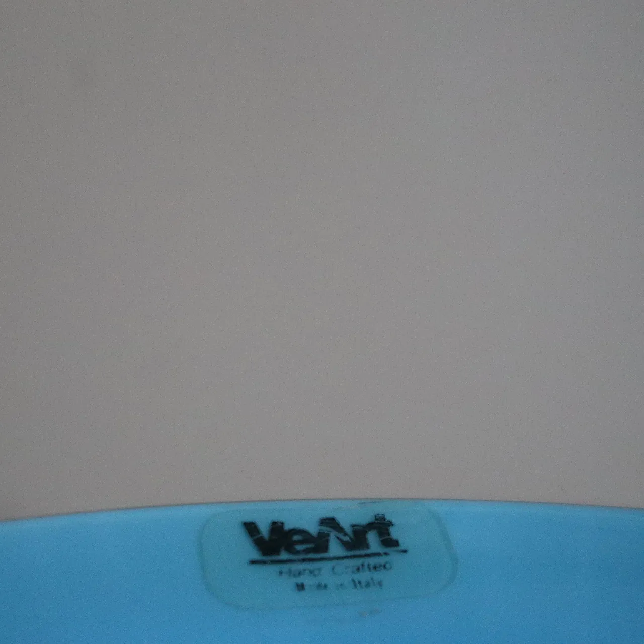 Vaso VeArt Venini in vetro di Murano blu azzurro bianco, anni '70 5