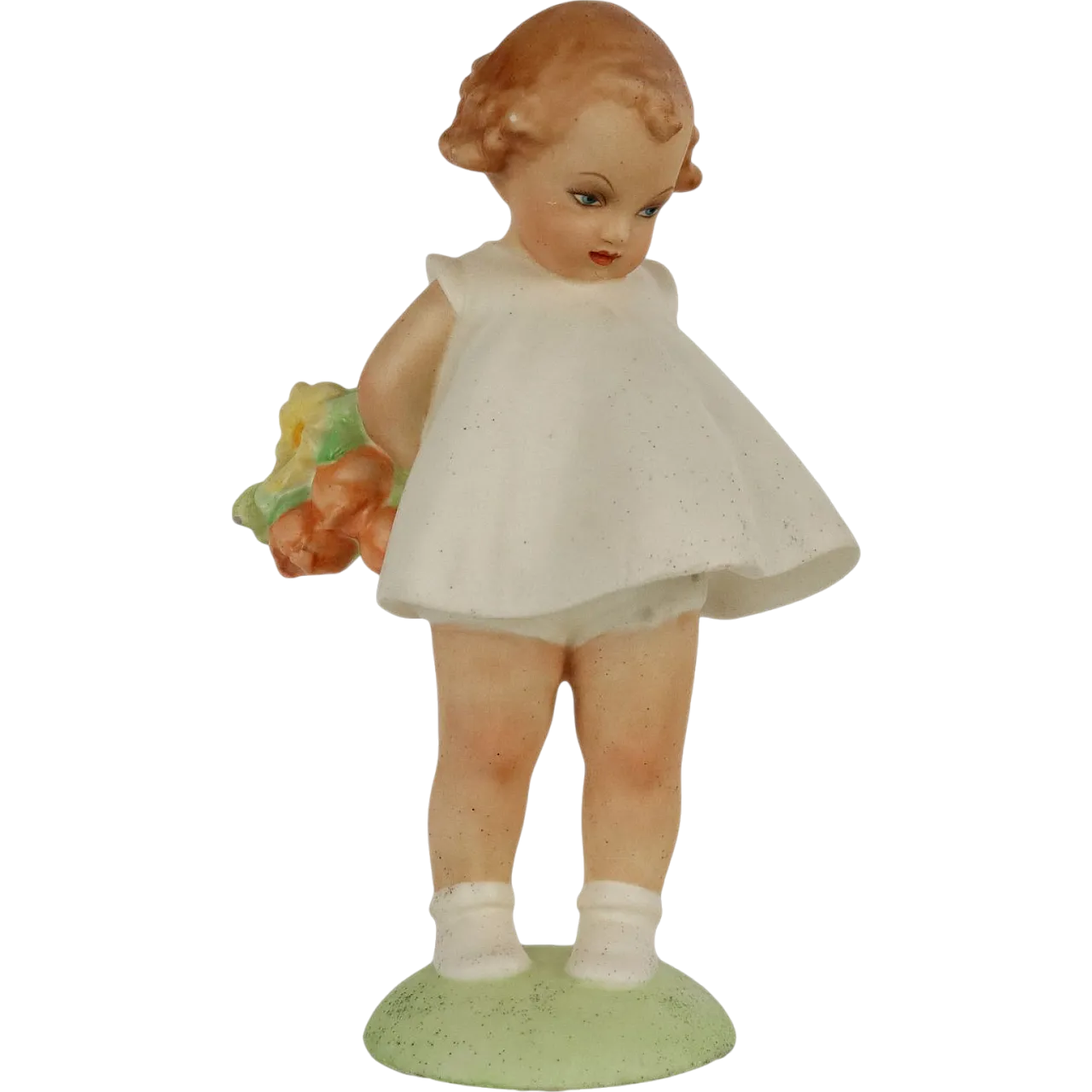 Sculpture little girl with flowers by Cacciapuoti, 20th century 8