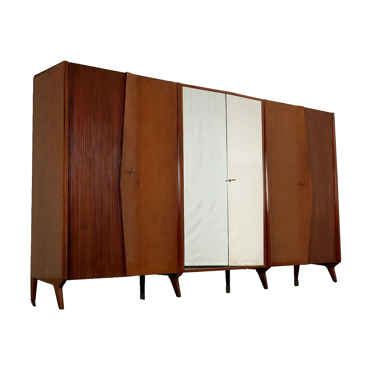 Mahogany and mirror wardrobe by Palazzi dell'Arte Cantù, 1960s 1