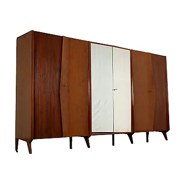 Mahogany and mirror wardrobe by Palazzi dell'Arte Cantù, 1960s