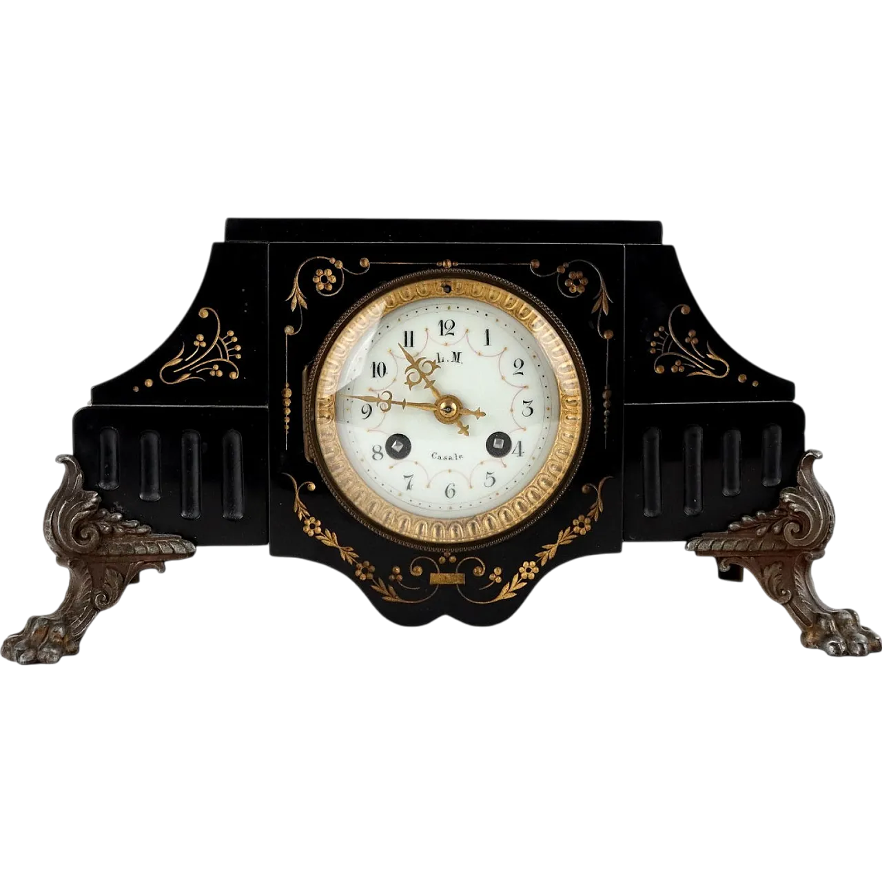 Table clock black marble L. M. Casale, 19th century 11