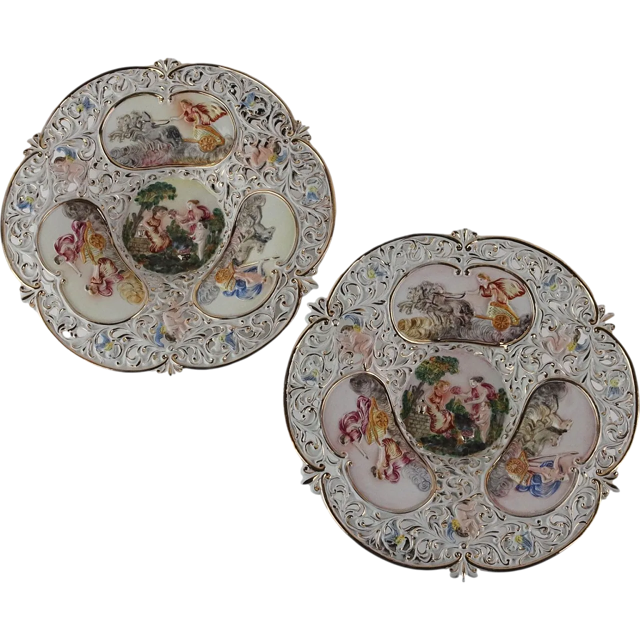 Plates Capodimonte ceramic, 1960s 11