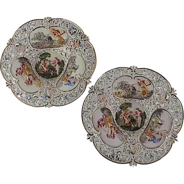 Plates Capodimonte ceramic, 1960s