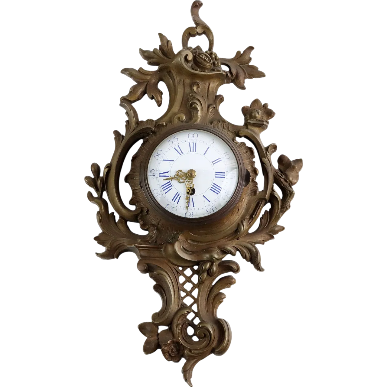 Wall clock gilded bronze France 1921 10