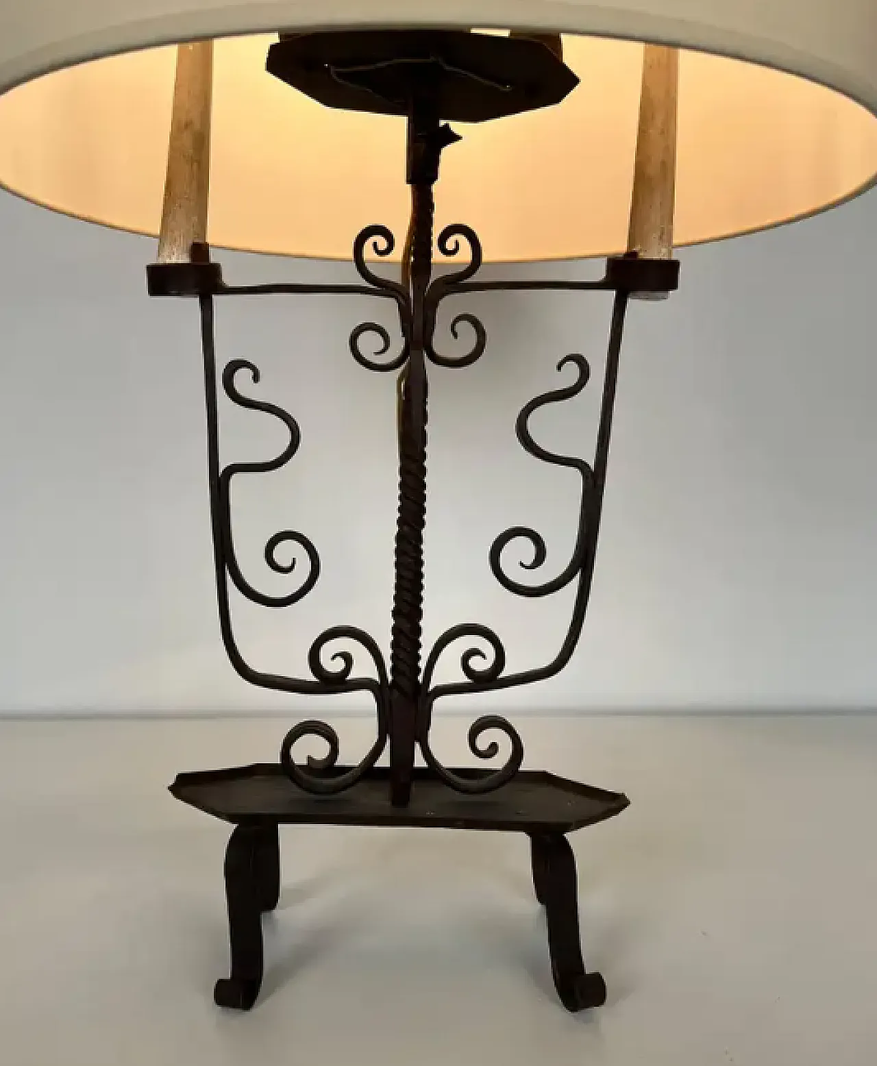 6 Lights wrought iron candlestick, 1950s 5