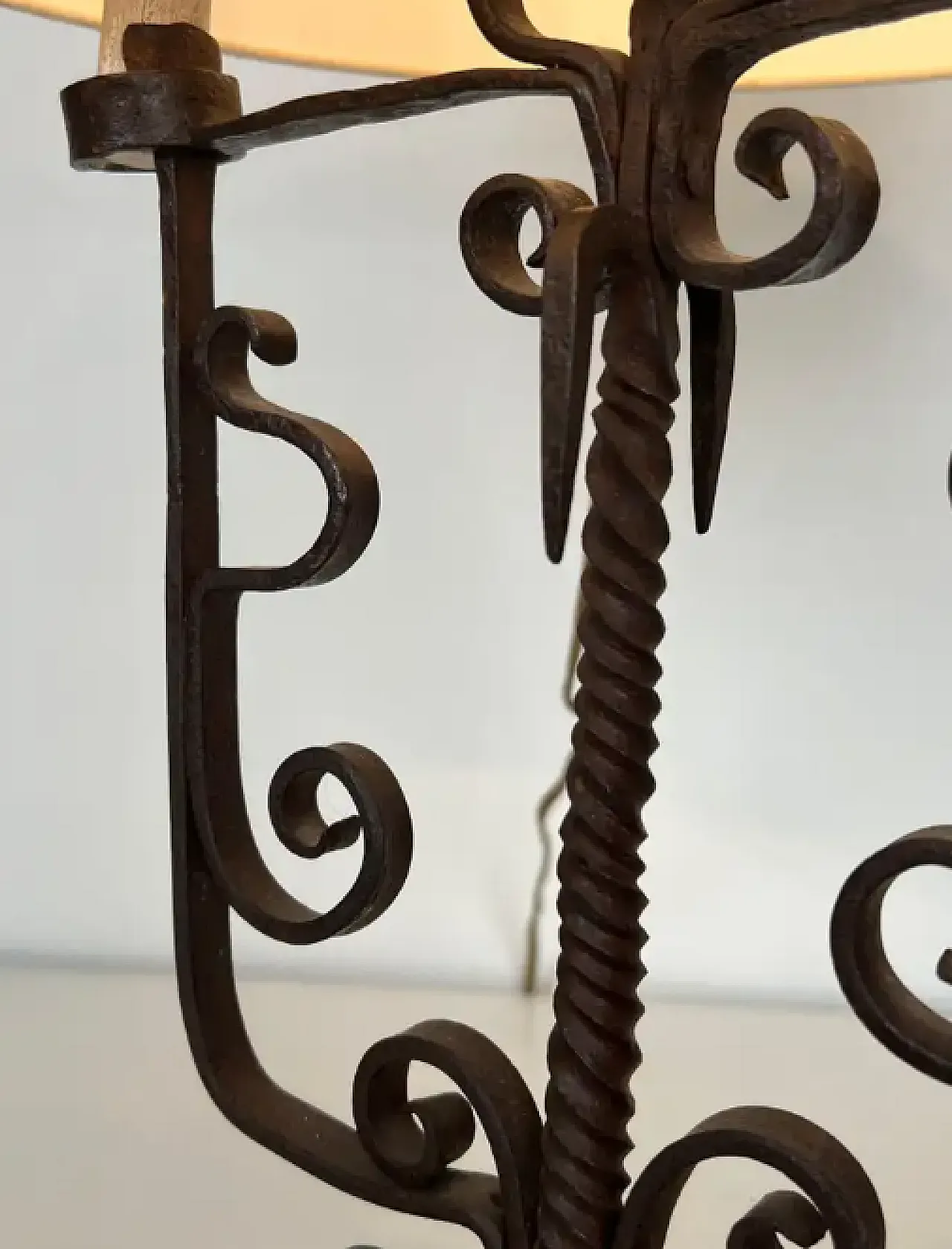 6 Lights wrought iron candlestick, 1950s 8