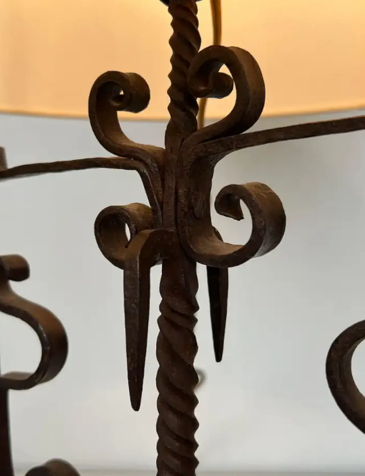 6 Lights wrought iron candlestick, 1950s 10