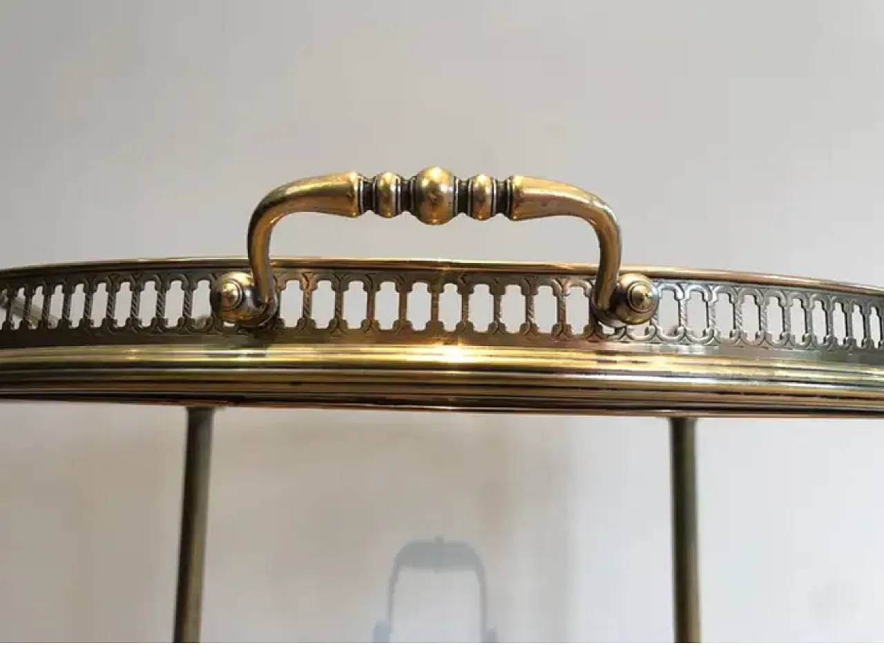 Round brass drinks cart by Maison Bagués, 1940s 6