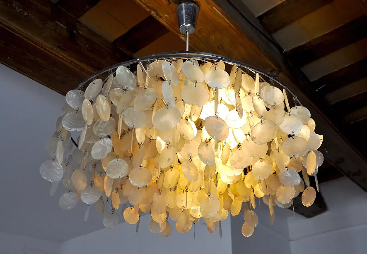 4-tier mother-of-pearl chandelier, 1980s 7