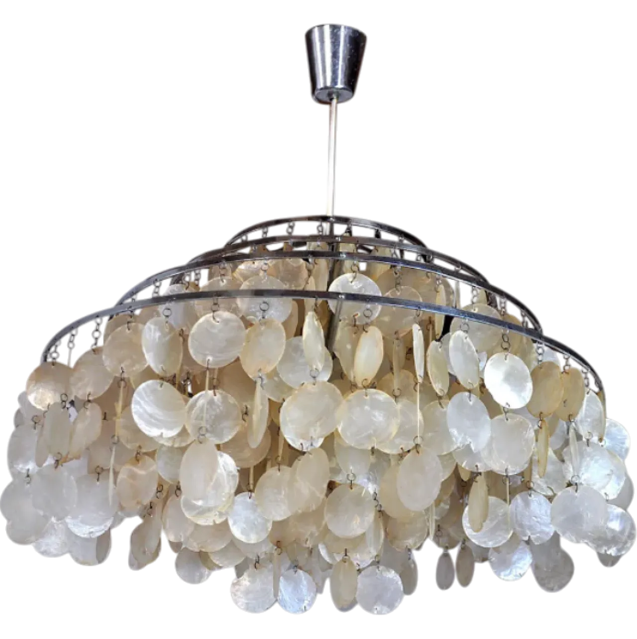 4-tier mother-of-pearl chandelier, 1980s 9