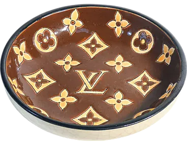 Ceramic saucer by Louis Vuitton for Longwy, late 20th century