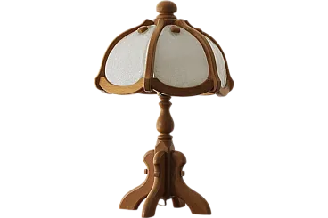 Lampada da tavolo in legno e vetro di Asmuth Leuchten, anni '70