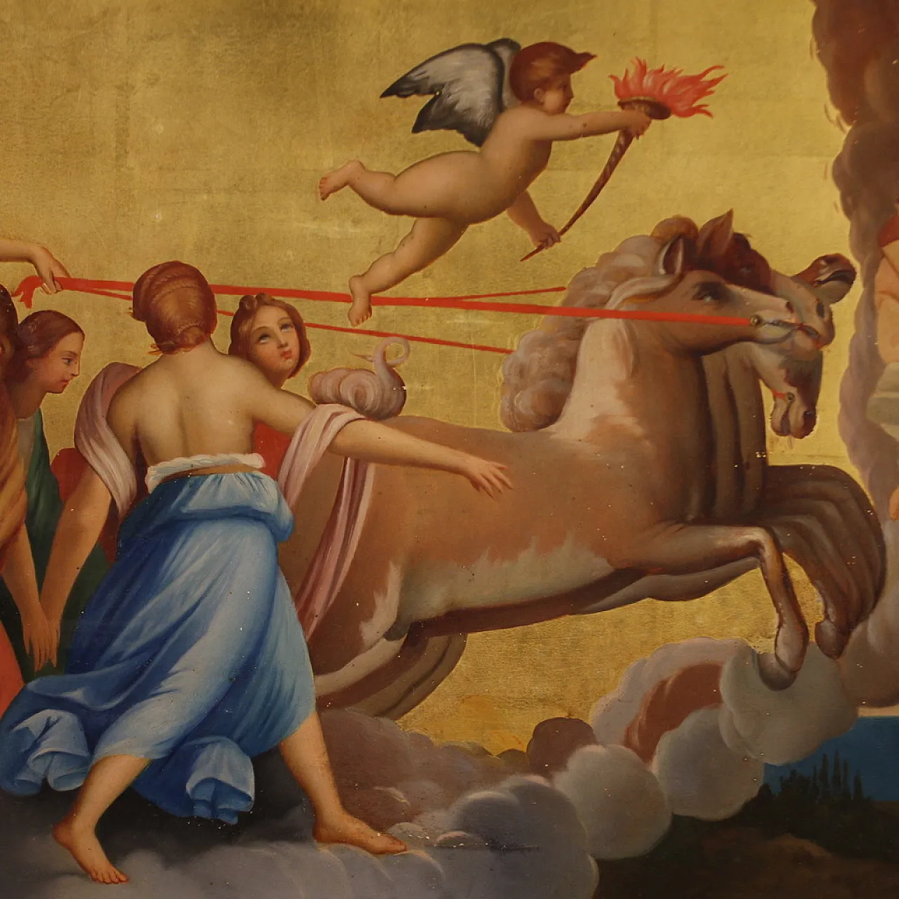 After Guido Reni, Aurora on her chariot, Neoclassic painting, 19th c. 6