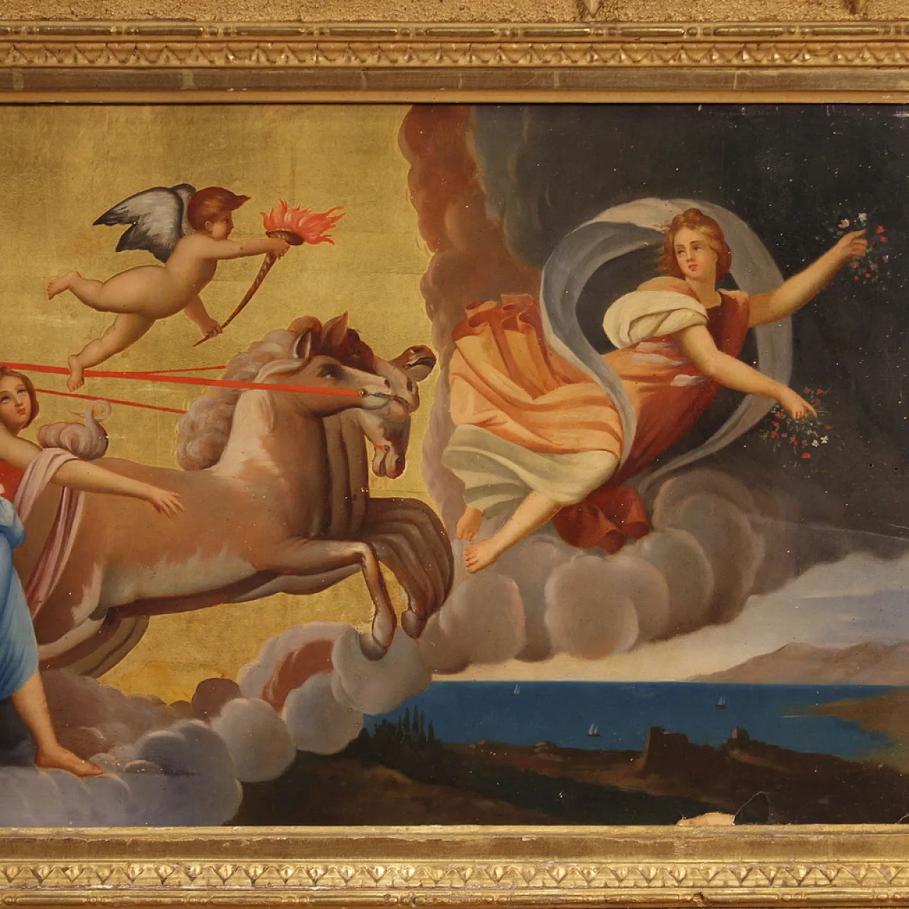 After Guido Reni, Aurora on her chariot, Neoclassic painting, 19th c. 11