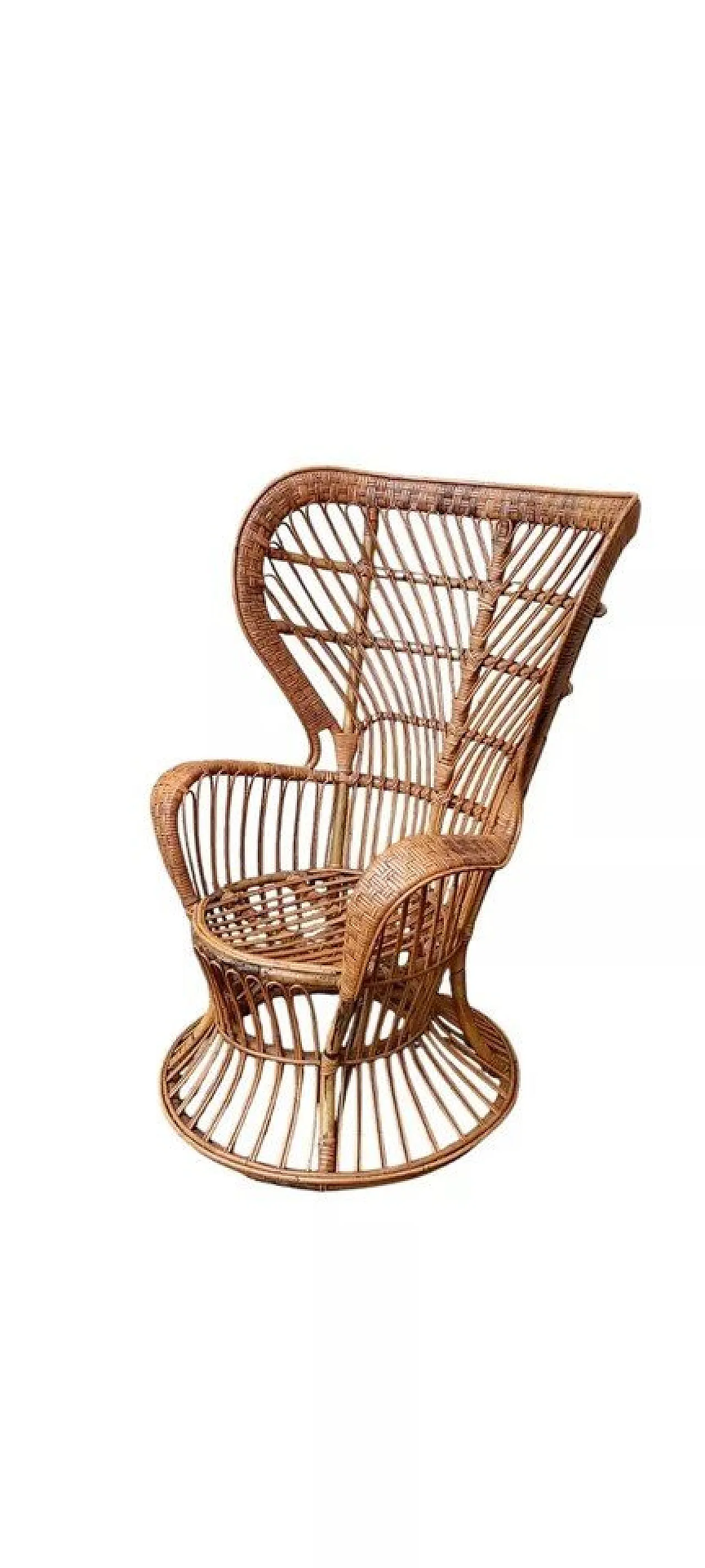 Poltrona in rattan di Lio Carminati e Giò Ponti per Bonacina, anni '50 2