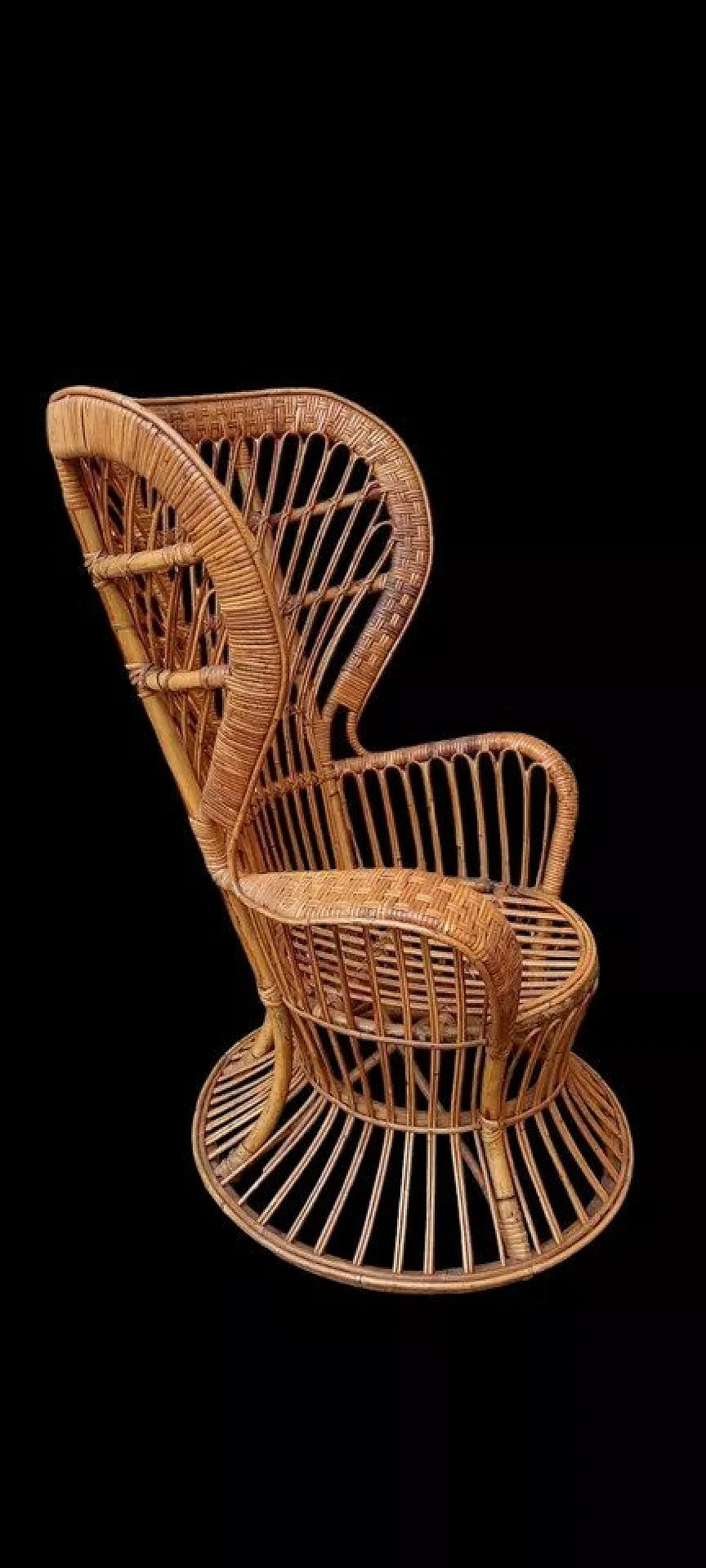 Poltrona in rattan di Lio Carminati e Giò Ponti per Bonacina, anni '50 3