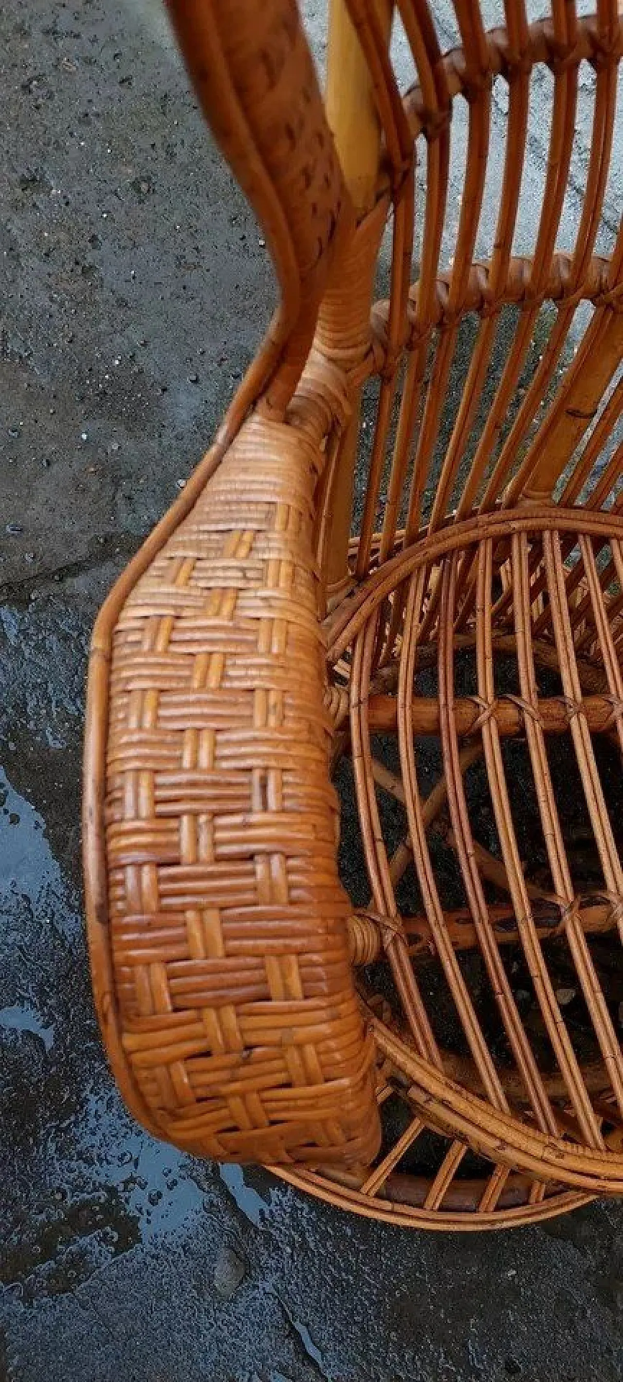 Poltrona in rattan di Lio Carminati e Giò Ponti per Bonacina, anni '50 5