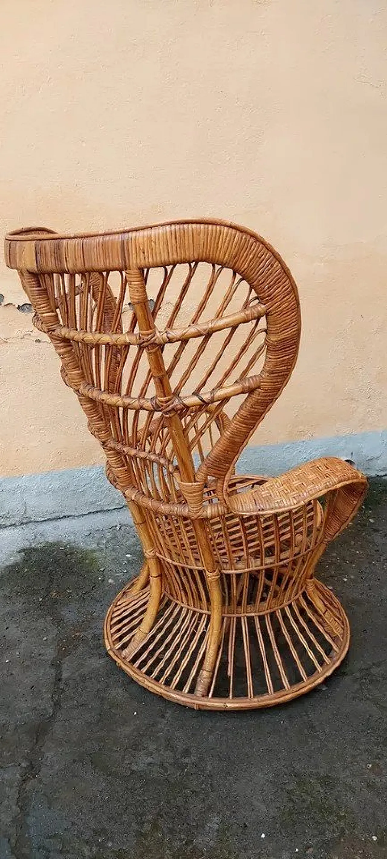 Poltrona in rattan di Lio Carminati e Giò Ponti per Bonacina, anni '50 6