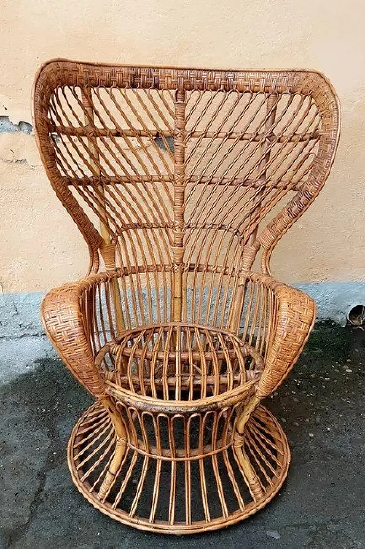 Poltrona in rattan di Lio Carminati e Giò Ponti per Bonacina, anni '50 11