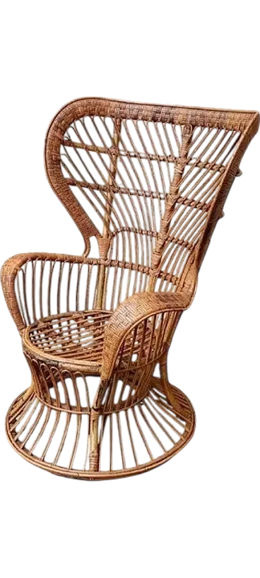 Poltrona in rattan di Lio Carminati e Giò Ponti per Bonacina, anni '50