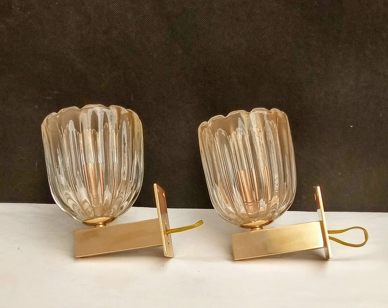 3 Wall lamps attributed to Archimede Seguso for Seguso, 1940s 10