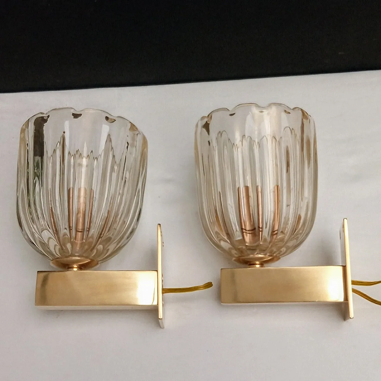 3 Wall lamps attributed to Archimede Seguso for Seguso, 1940s 11