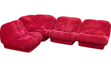 Red Nuvolone corner Sofa by Rino Maturi, 1960s-1970s