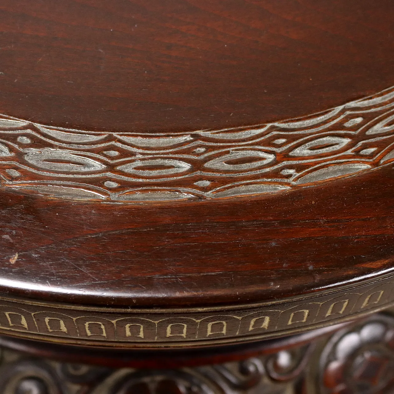 Carved wooden coffee table by Rino Galimberti, 20th century 4