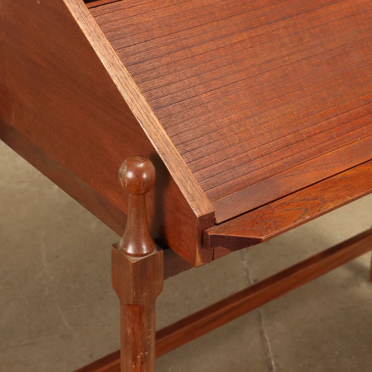 Teak veneered wood desk by Fratelli Proserpio, 1960s 8