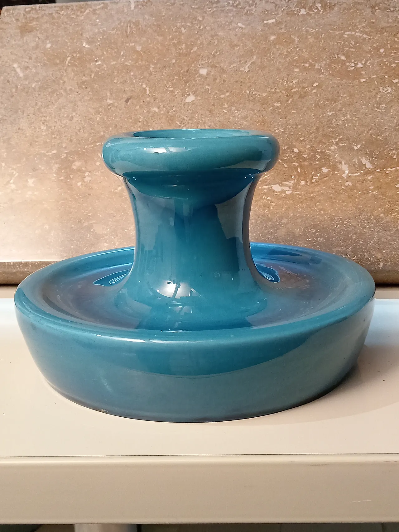 Blue Zaccagnini ceramic vase or pen holder, 1960s 1