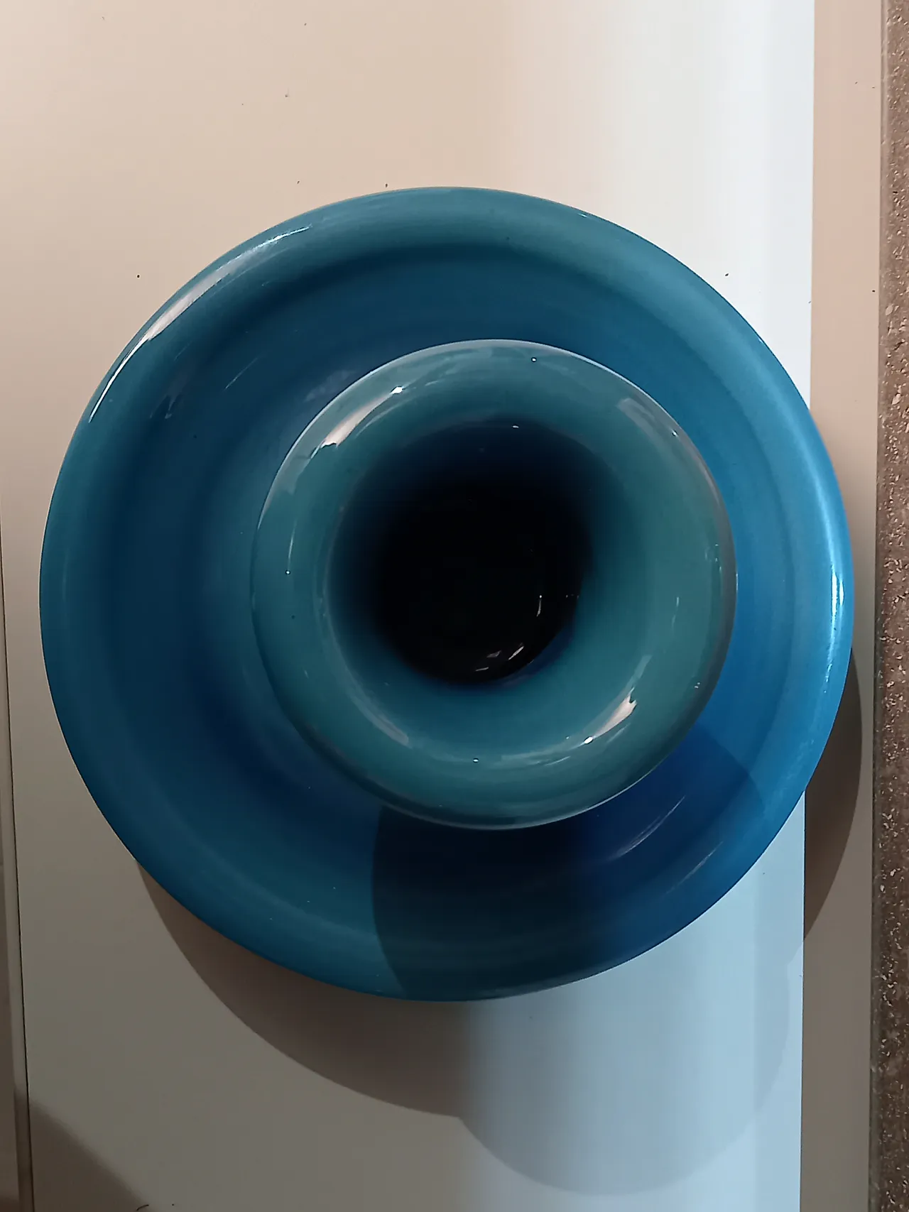 Vaso mosso Zaccagnini on ceramica blu, anni '60 4