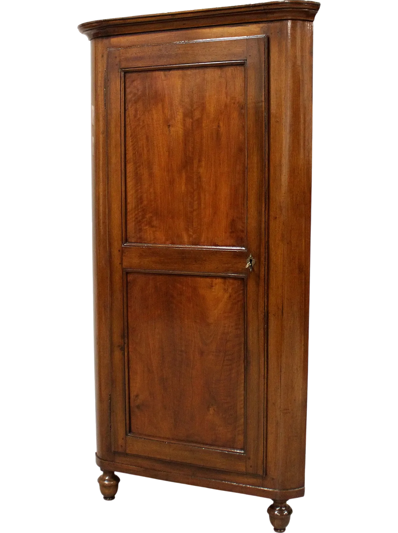 Louis Philippe corner cabinet in  Italian walnut, 1 of 2, 19th century 15