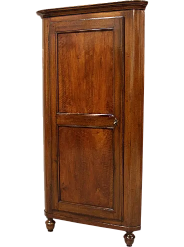 Louis Philippe corner cabinet in  Italian walnut, 1 of 2, 19th century