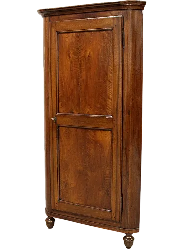 Italian Louis Philippe corner cabinet walnut, 1 of 2, 19th century