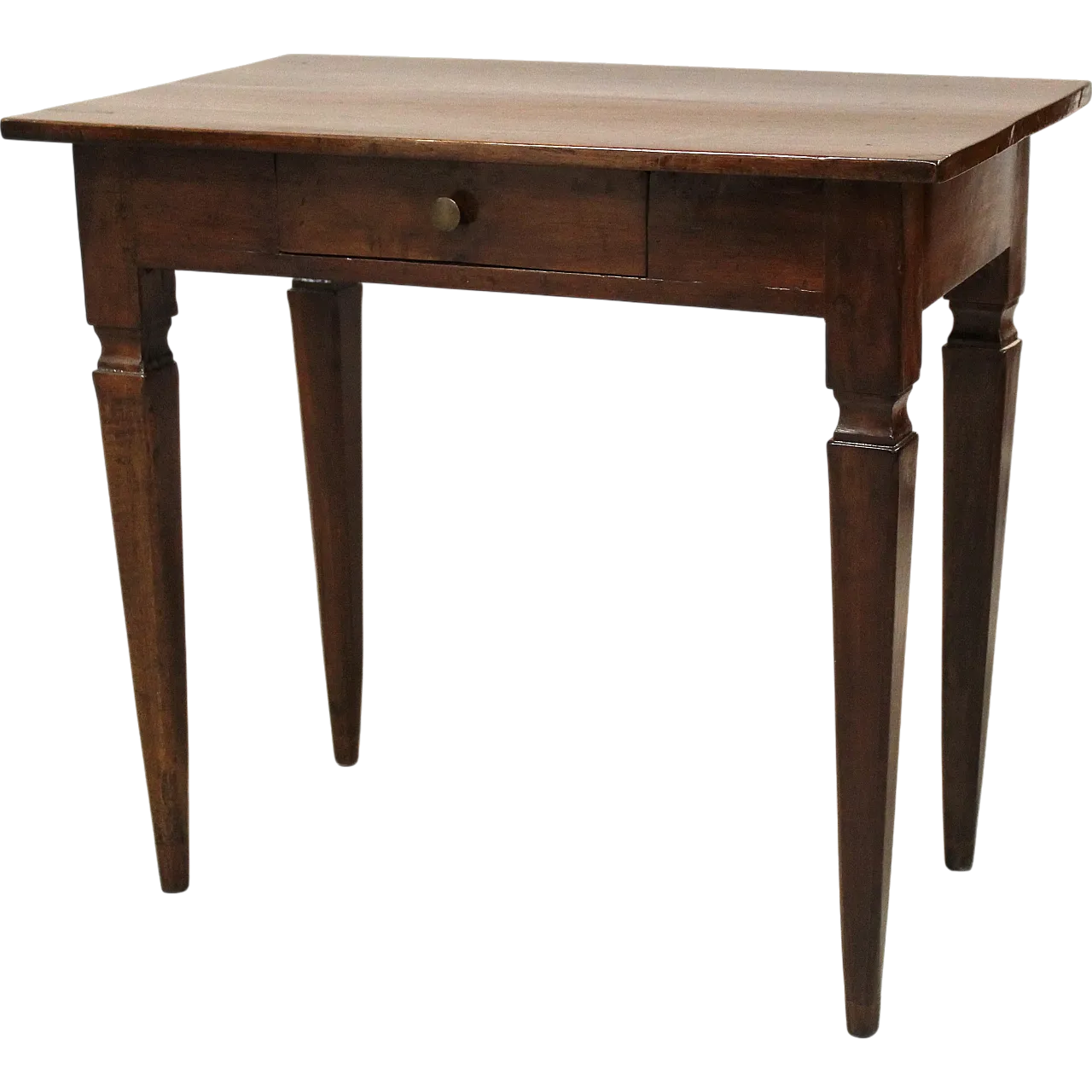 Italian Louis XVI console table desk in solid walnut, 19th century 14