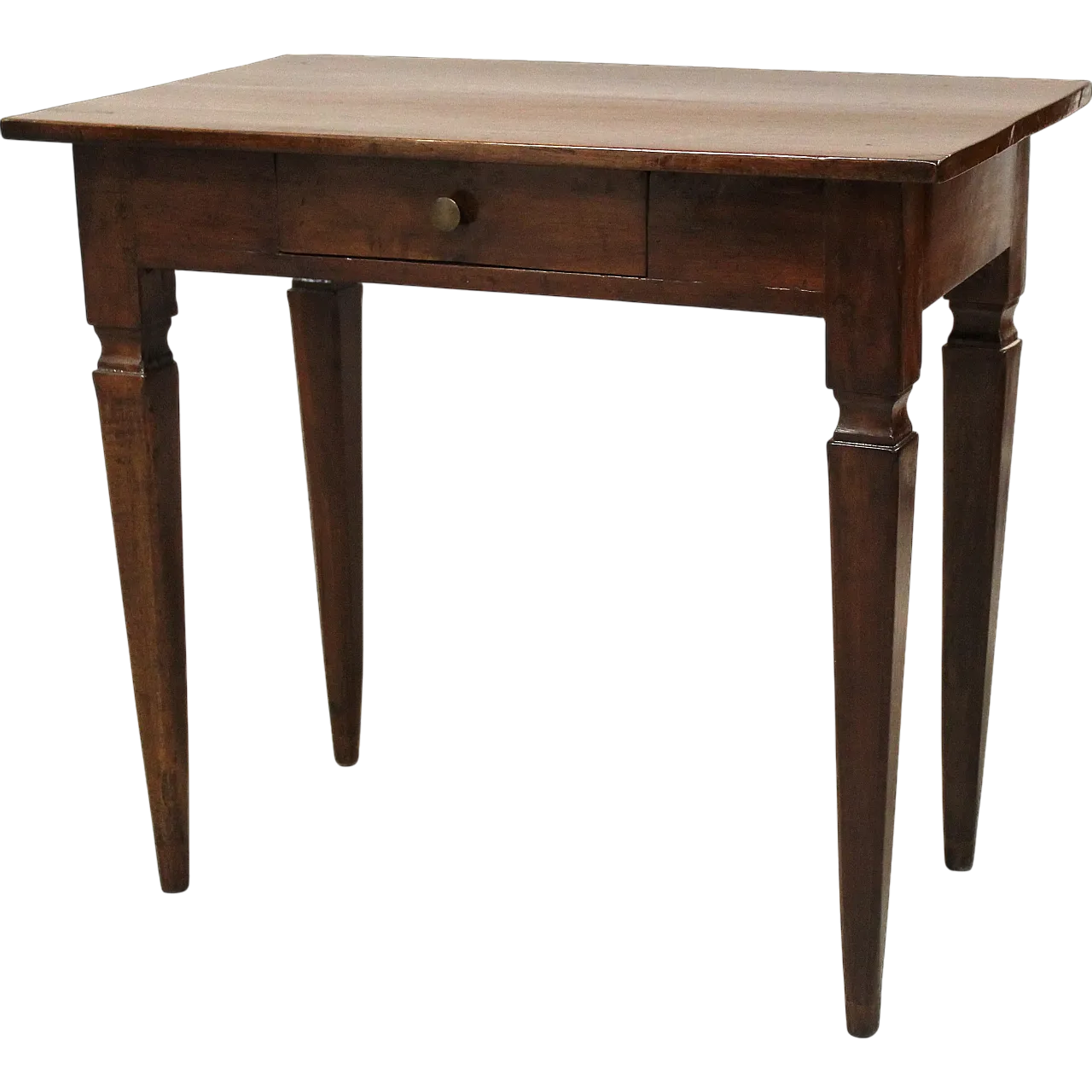 Italian Louis XVI console table desk in solid walnut, 19th century 15