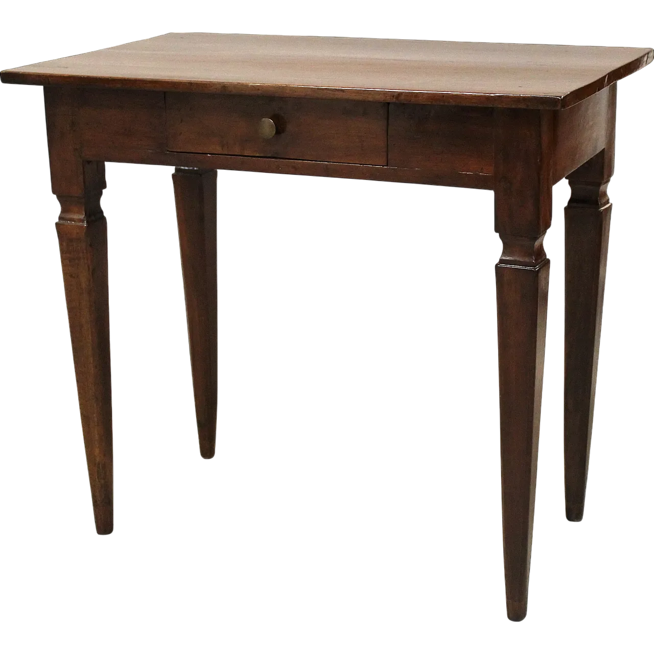 Italian Louis XVI console table desk in solid walnut, 19th century 16