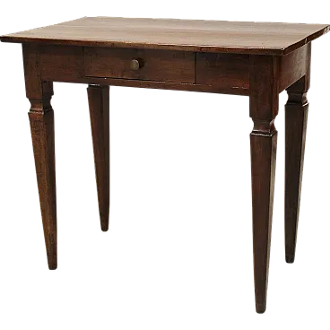 Italian Louis XVI console table desk in solid walnut, 19th century