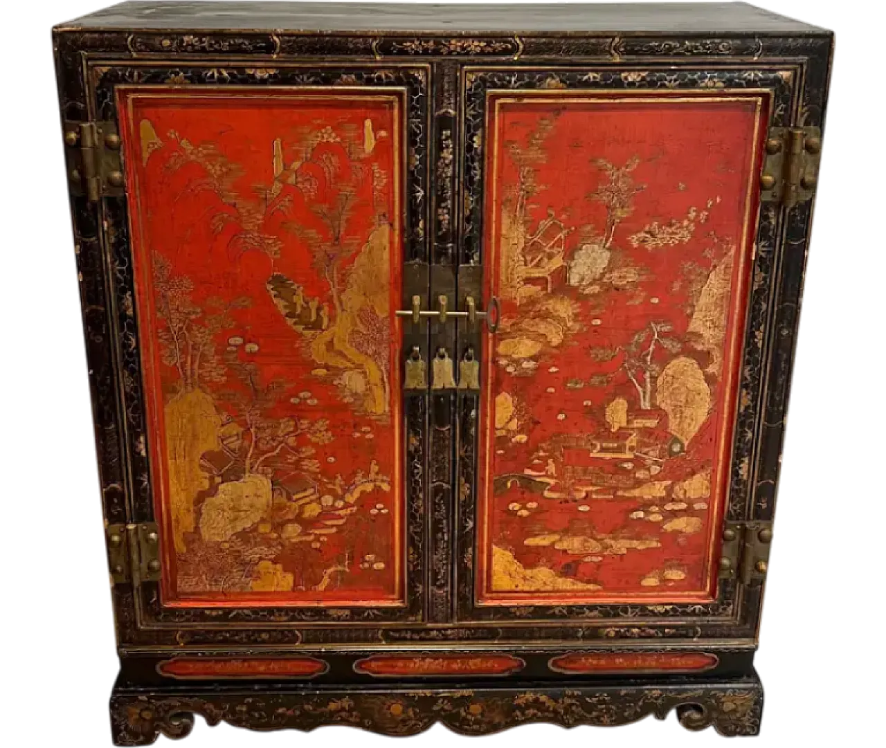 Lacquered wooden cabinet with Chinese details, 1940s 16