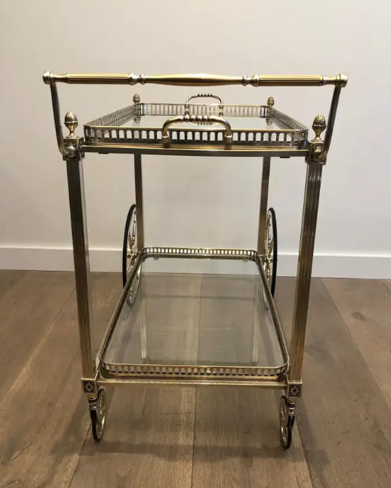 Brass and silver-plated metal trolley by Maison Bagués, 1940s 4