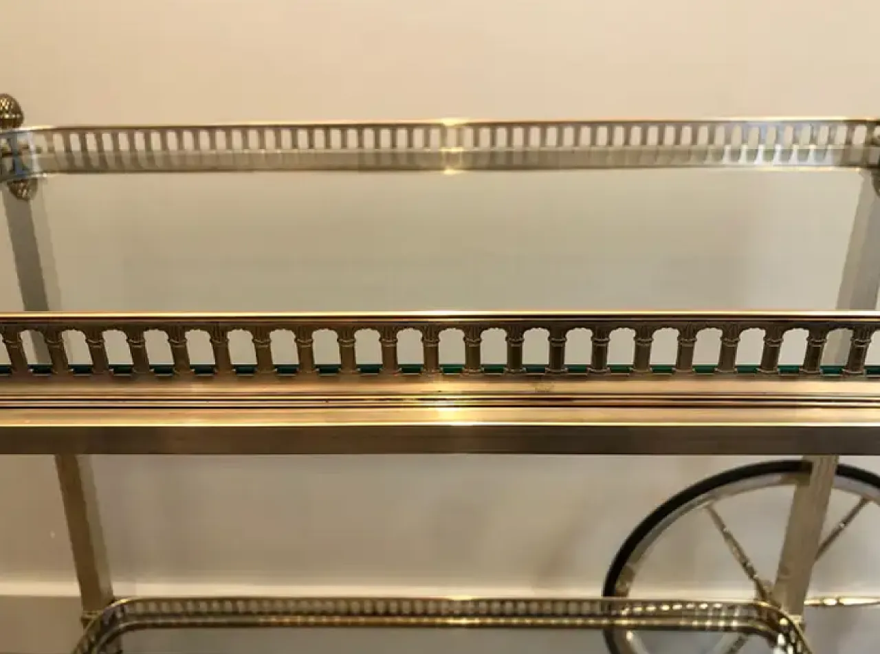 Brass and silver-plated metal trolley by Maison Bagués, 1940s 7