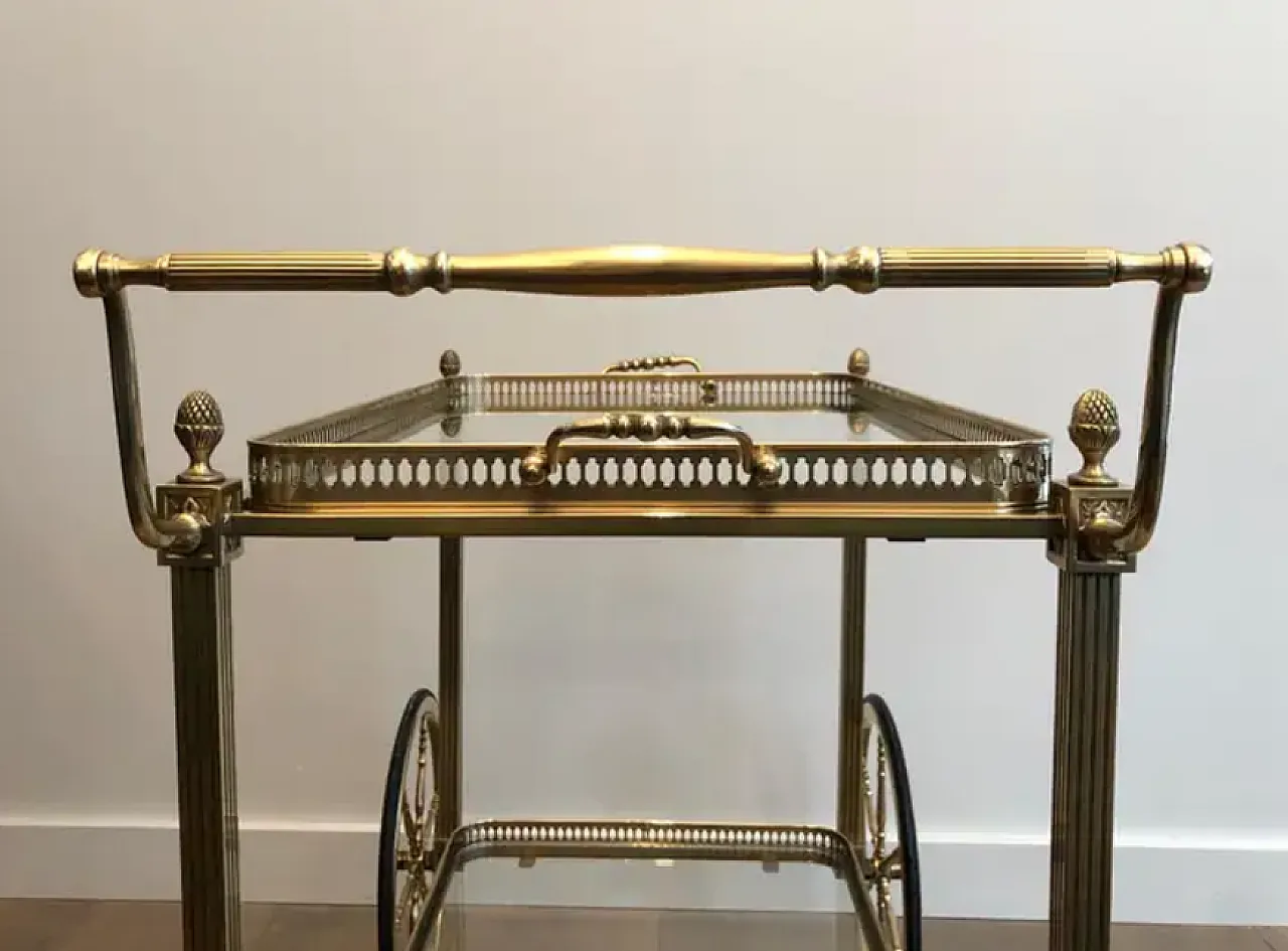 Brass and silver-plated metal trolley by Maison Bagués, 1940s 10