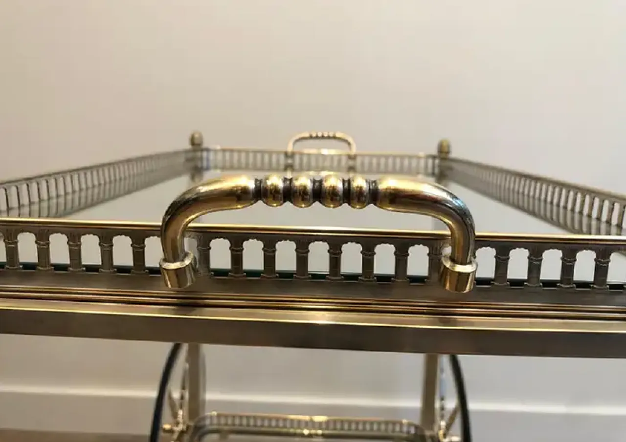 Brass and silver-plated metal trolley by Maison Bagués, 1940s 13