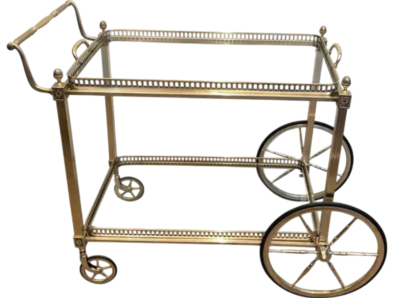 Brass and silver-plated metal trolley by Maison Bagués, 1940s 18