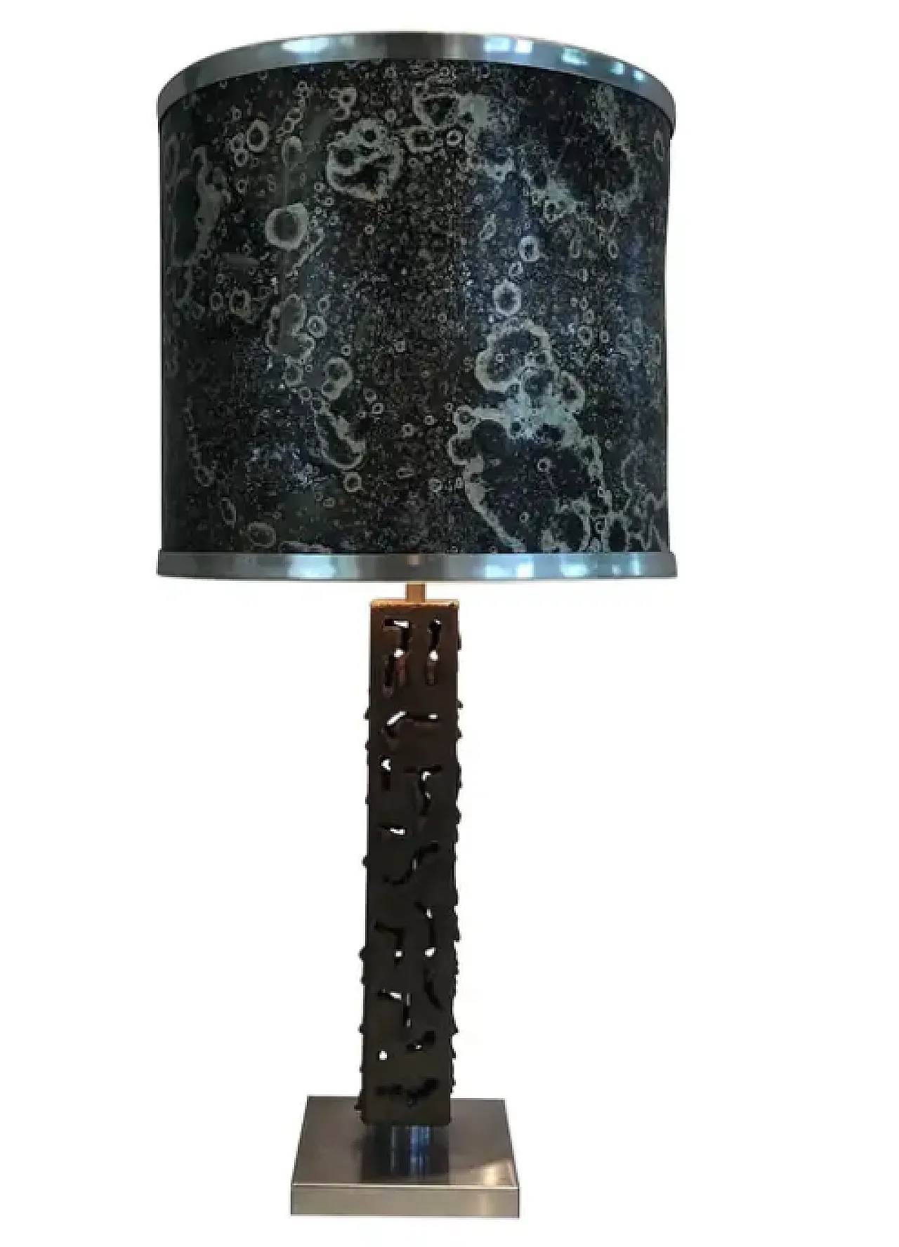 Wrought steel table lamp, 1970s 1