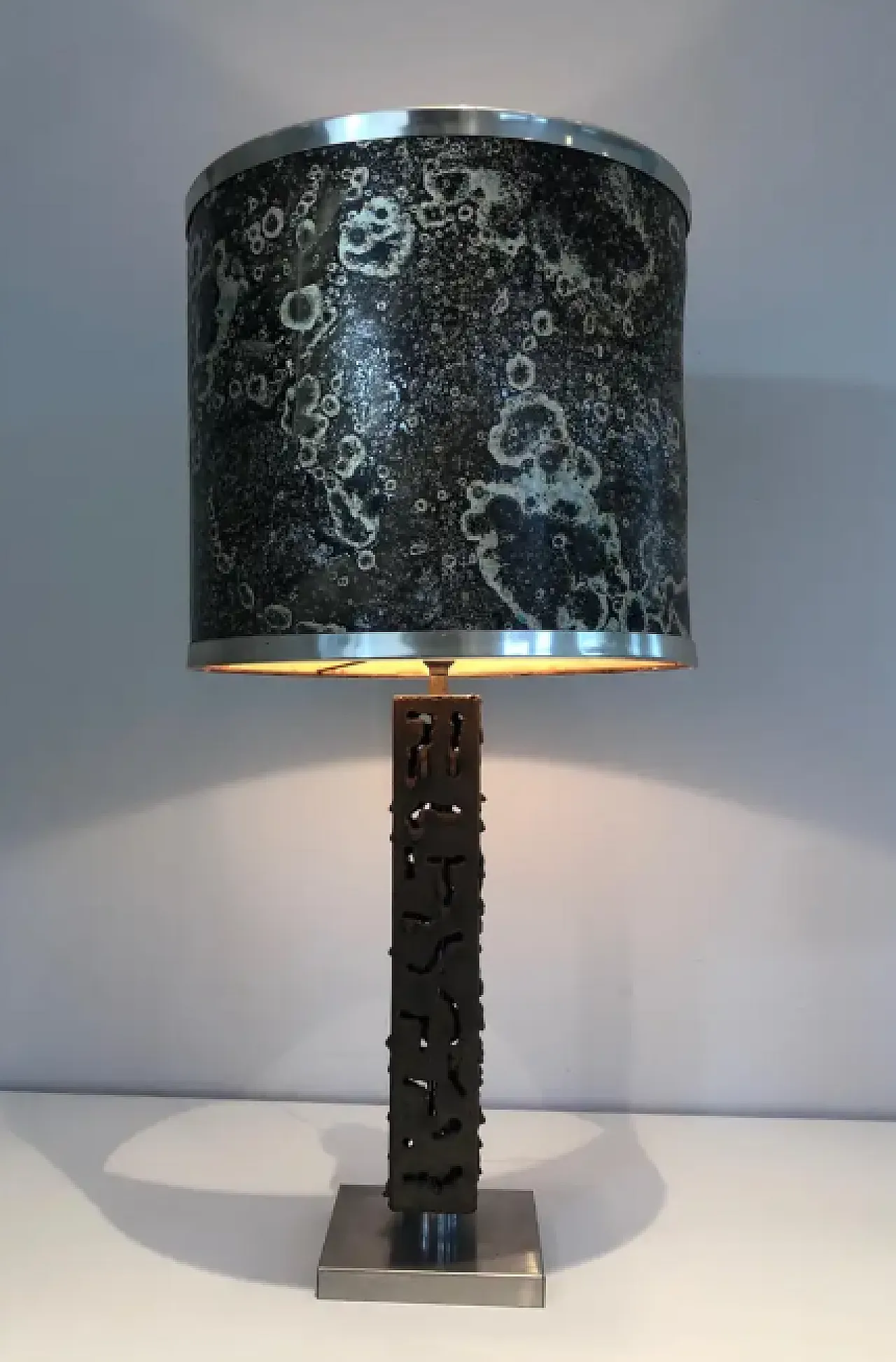 Wrought steel table lamp, 1970s 2