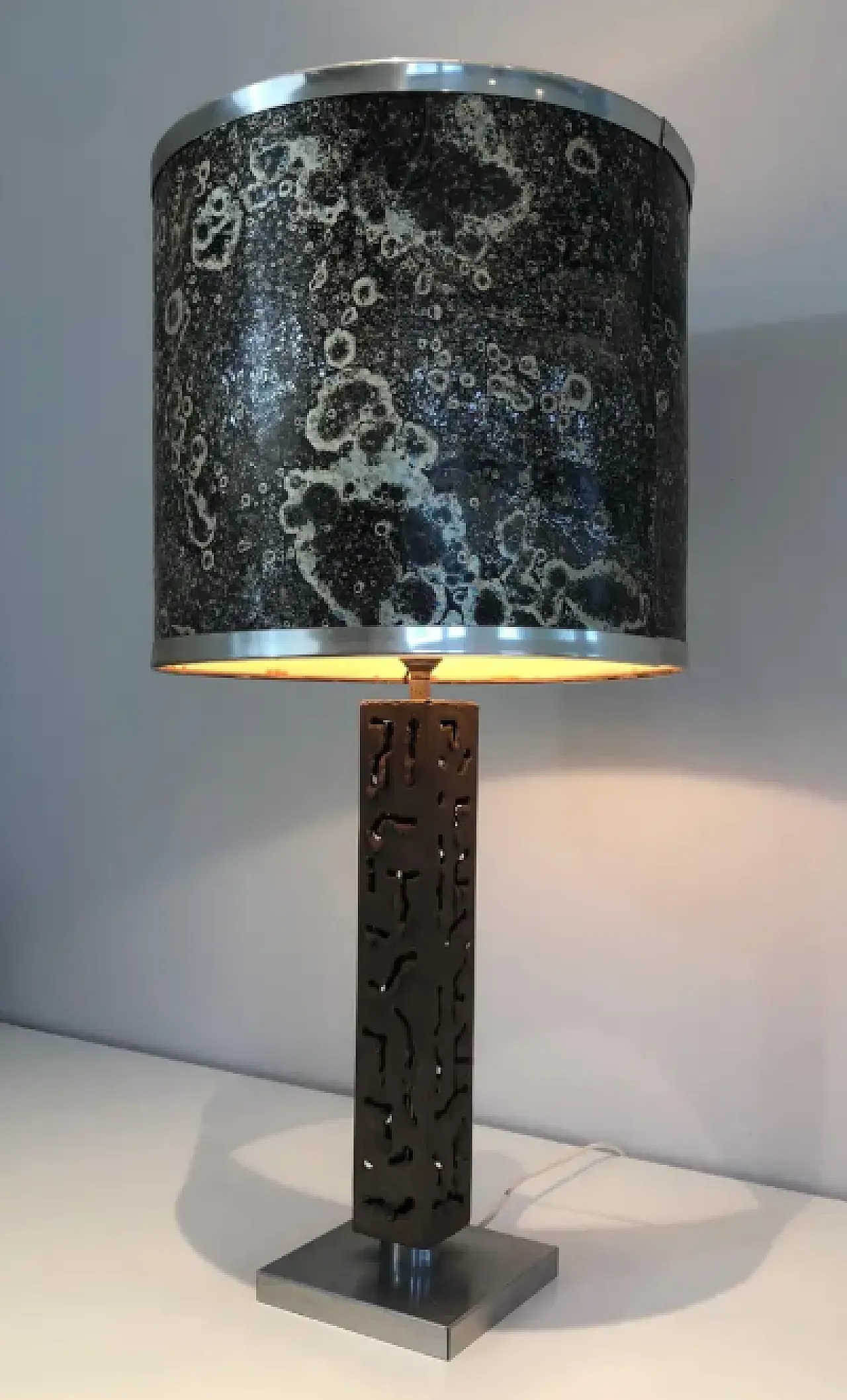 Wrought steel table lamp, 1970s 3