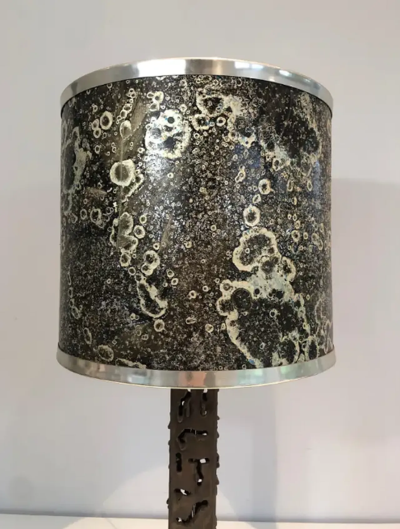 Wrought steel table lamp, 1970s 6