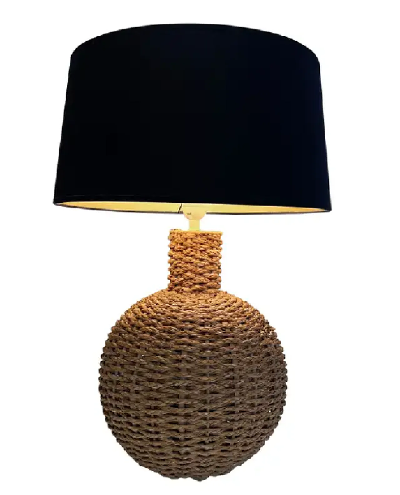 Rope table lamp in the style of Audoux Minet, 1970s 1